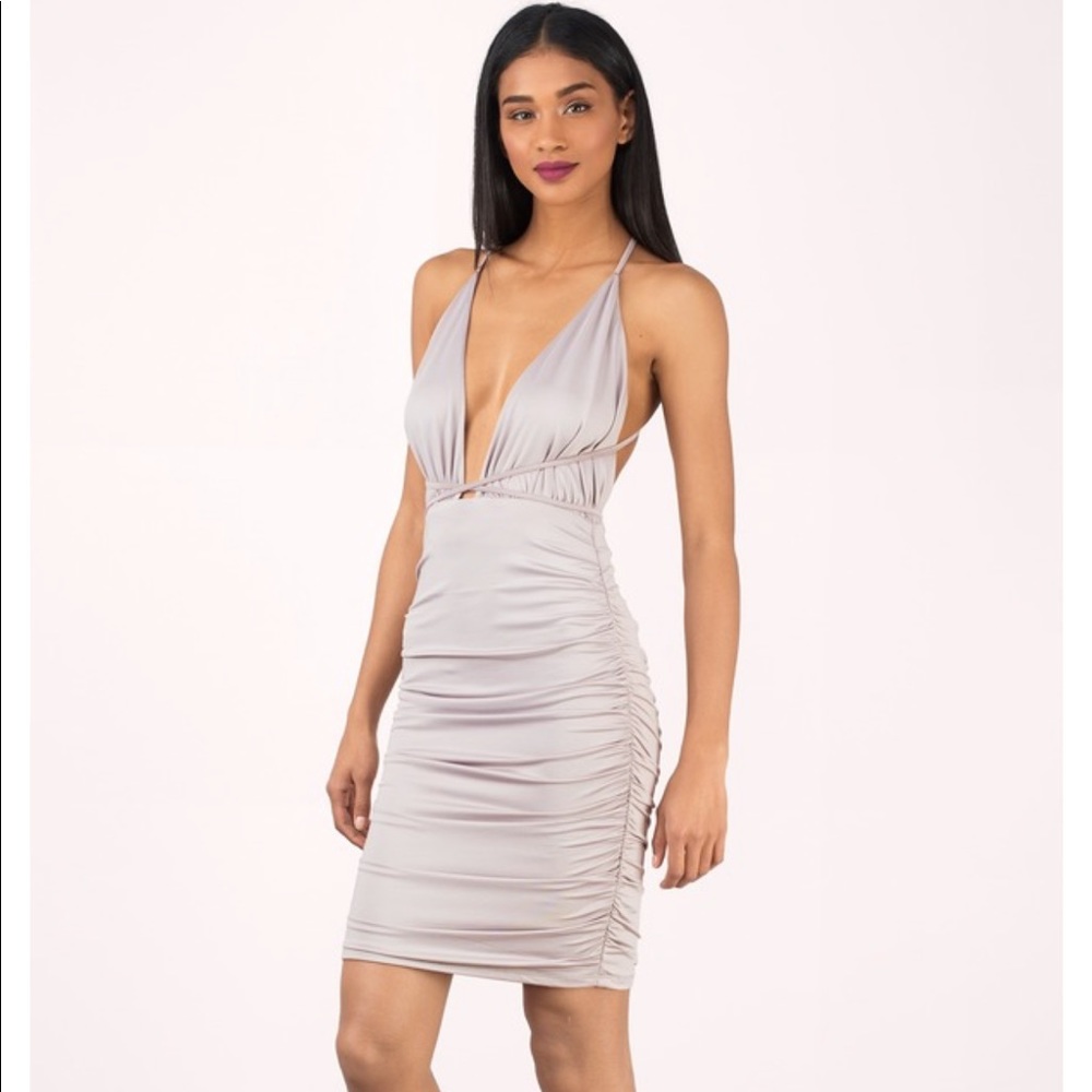 Light Lavender Plunging Bodycon Dress
